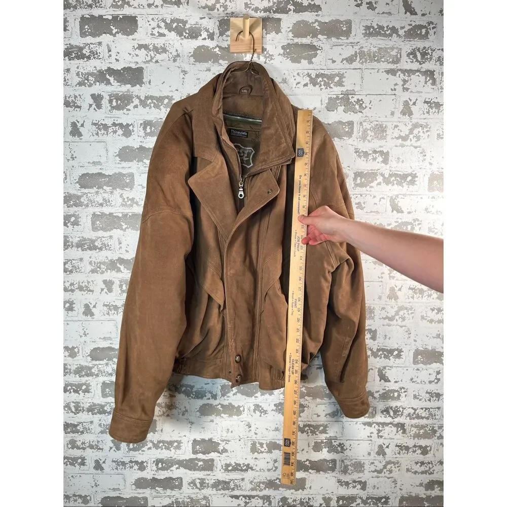 First genuine leather | brown leather bomber jacket with removable lining